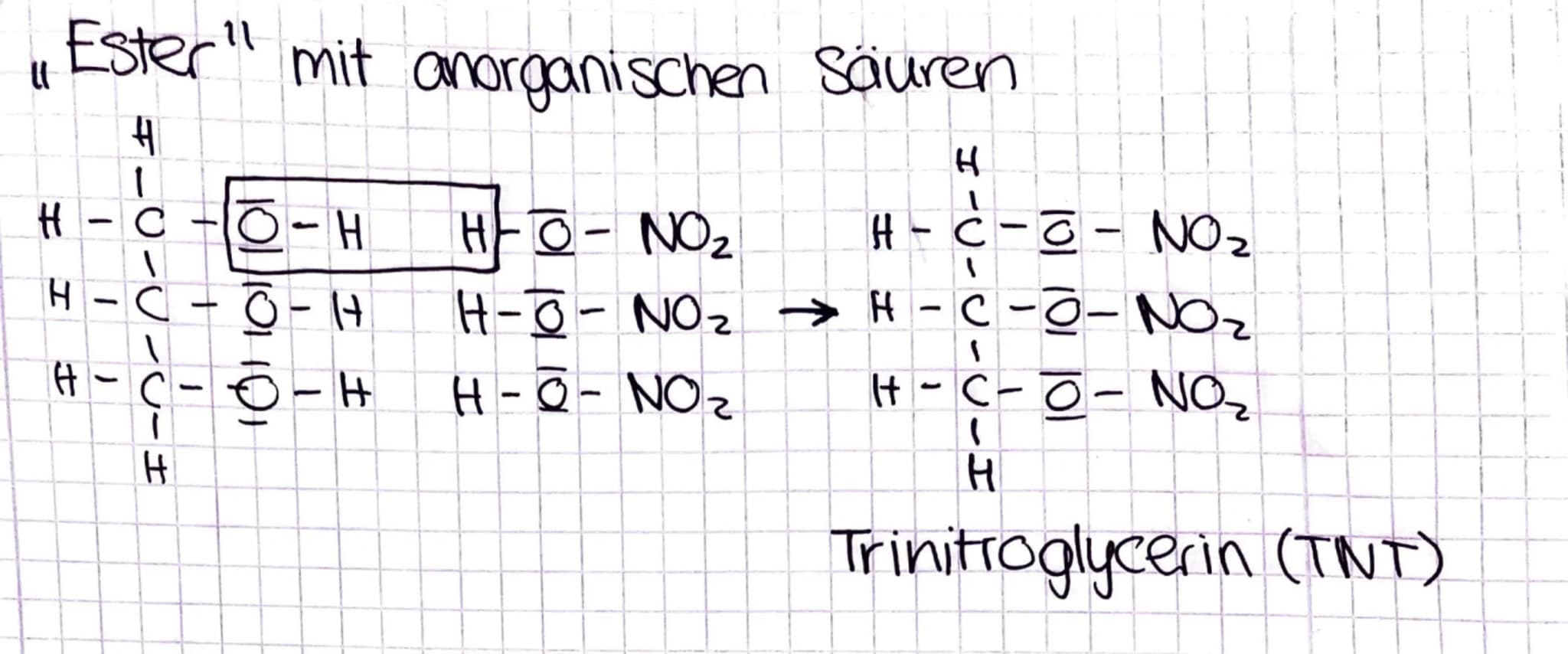 # Ester
Reaktion von Carbonsäuren mit Alkohol:
```
H
CH3COOH + H-O-C-CH3 Kat. CH3-C-O-C-CH3 + H2O
H ||