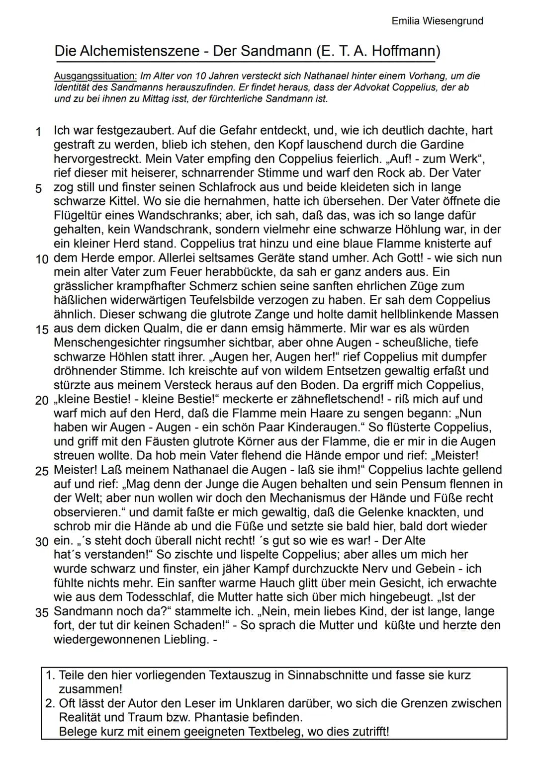 # 1 Einleitung
Wir alle kennen den Sandmann. Ob nun als Geschichte, oder aus dem Fernsehen in diesem Outfit (Bild).
Er kommt nachts zu den K
