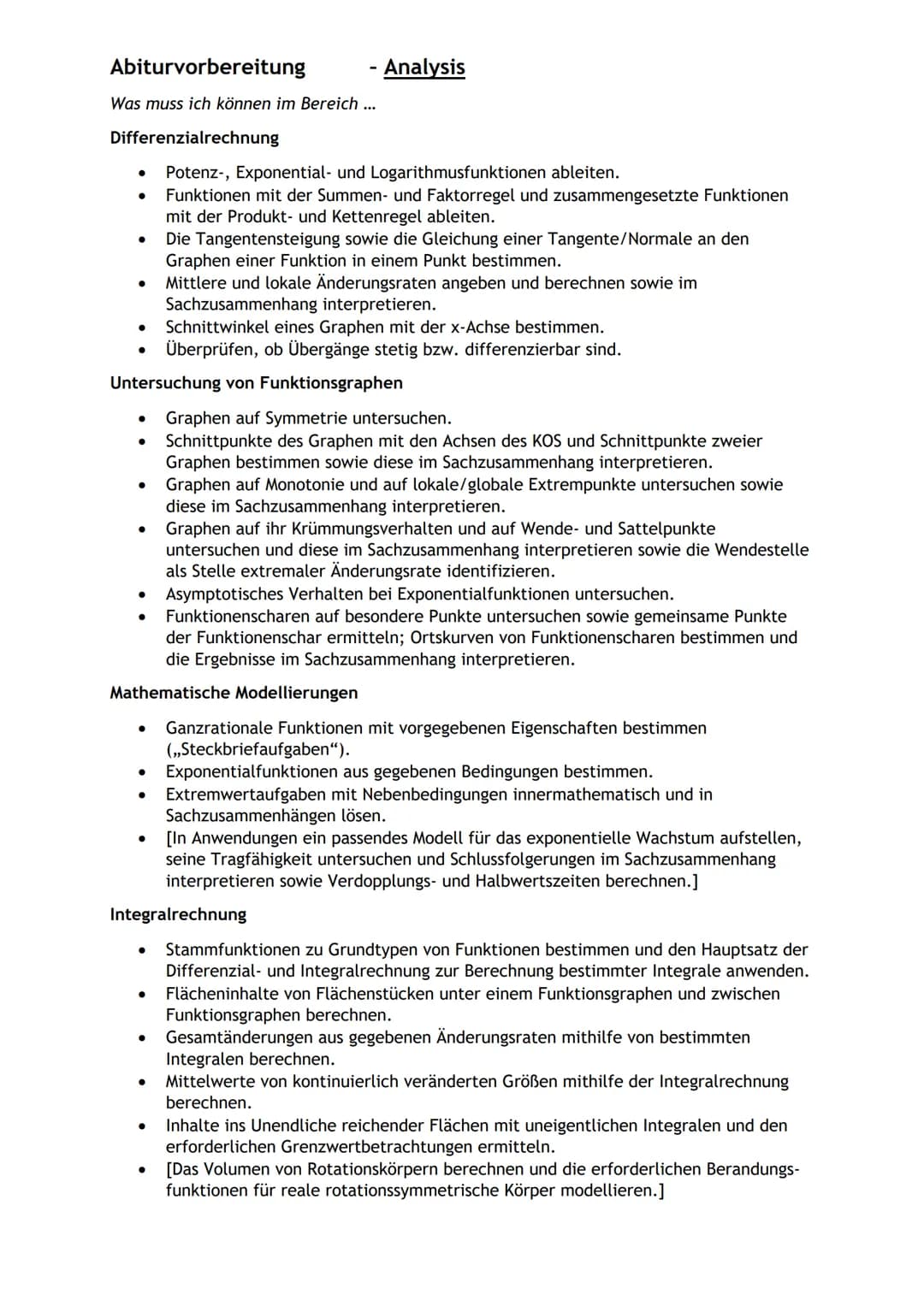 Abiturvorbereitung Mathematik – Seite 2