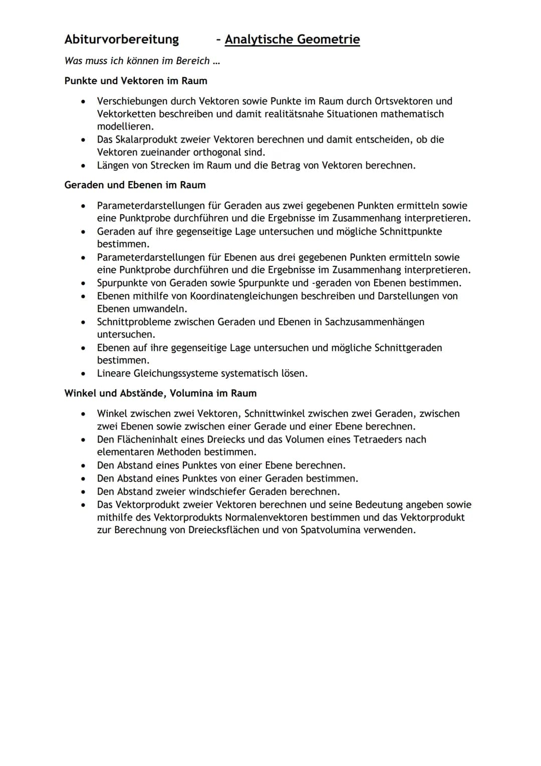 Abiturvorbereitung Mathematik – Seite 3