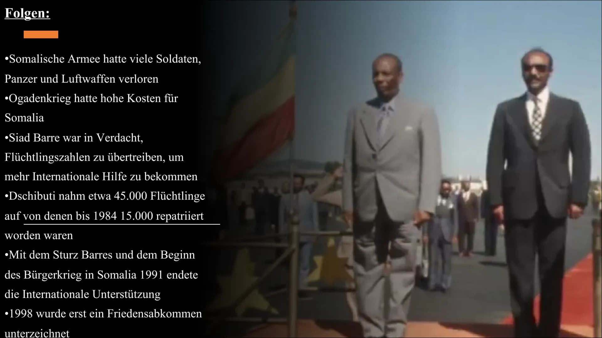 Mengistu Haile Mariam
Staatsoberhaupt Äthiopiens
SOUTHERN PEOPLES,
NATIONS & NATIONALITIES
WOLLEGA AFAR
AMHARA
SCHOAS
Dire
Dawa
Jijiga
Hara