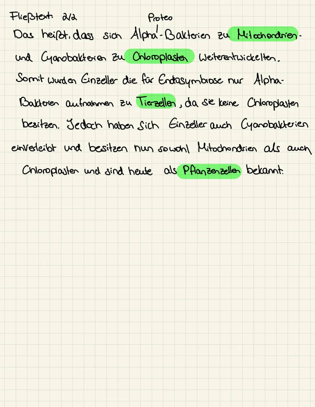 # ENDOSYMBIONTEN THEORIE Notizen
## Verlauf:
1. (Endozytose)
Urzelle verleibt sich prokaryotische Zellen ein, da beide Partner profitie