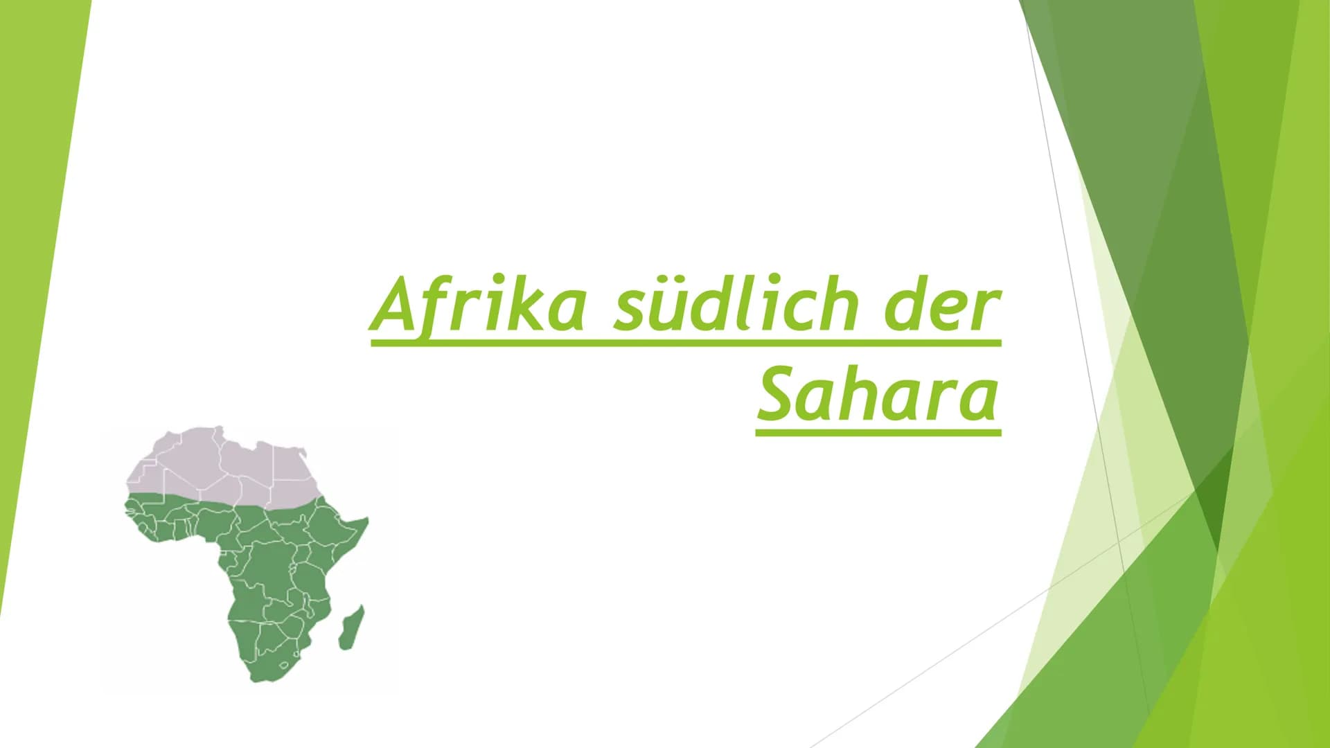 Afrika südlich der
Sahara Gliederung:
* Fakten
* Herkunft und Grund für die Abgrenzung
* Probleme von Afrika südlich der Sahara
* Kultur der