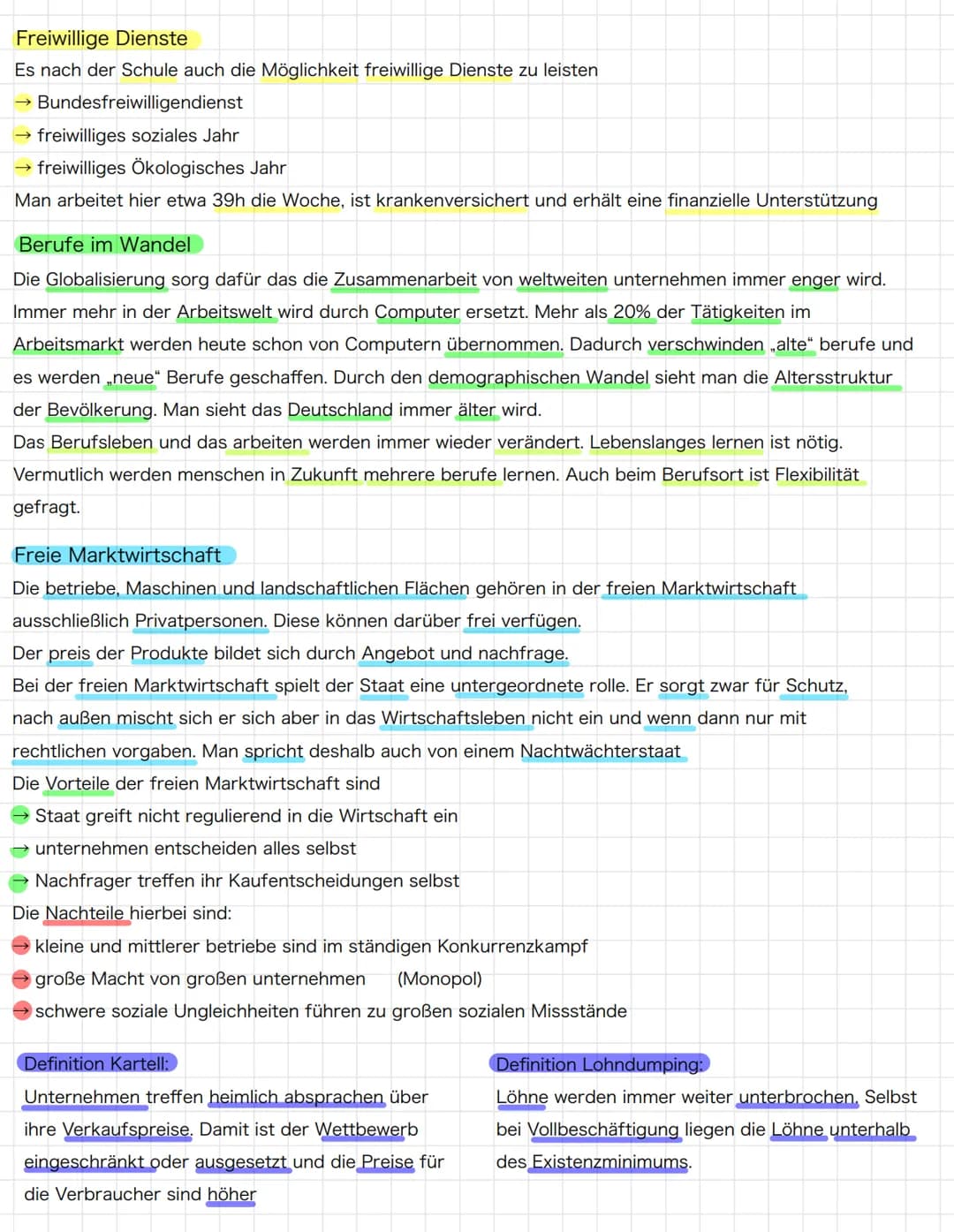 # Soziale Marktwirtschaft
Das Hauptziel der sozialen Marktwirtschaft ist ein möglichst hoher Wohlstand für die Gesellschaft und alle gleichz