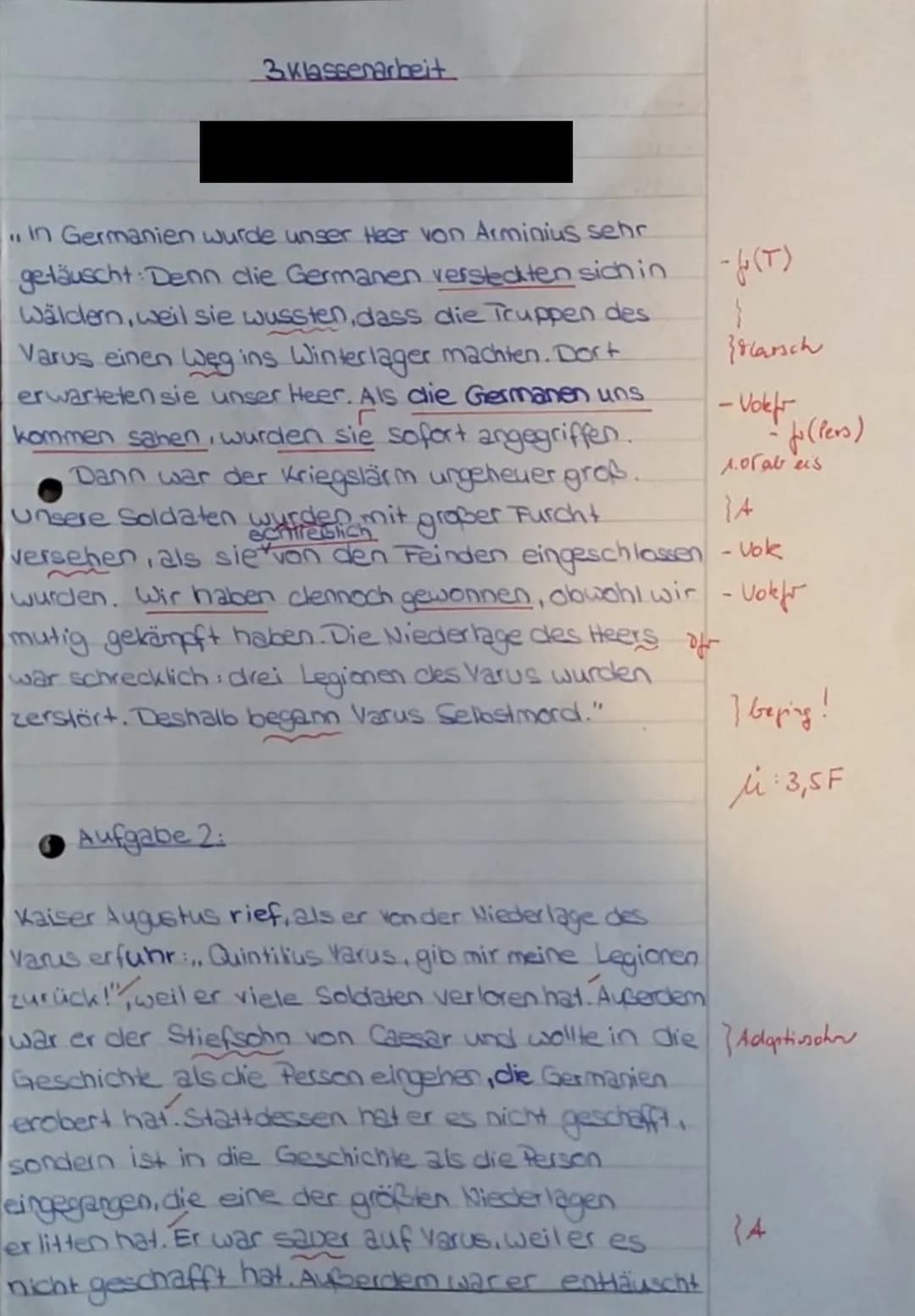 Klasse: 8 Latein
3. Klassenarbeit
# I Aufgaben zur Vorerschließung
Im lateinischen Text befinden sich mehrere cum-Sätze.
- a) Suche und unt