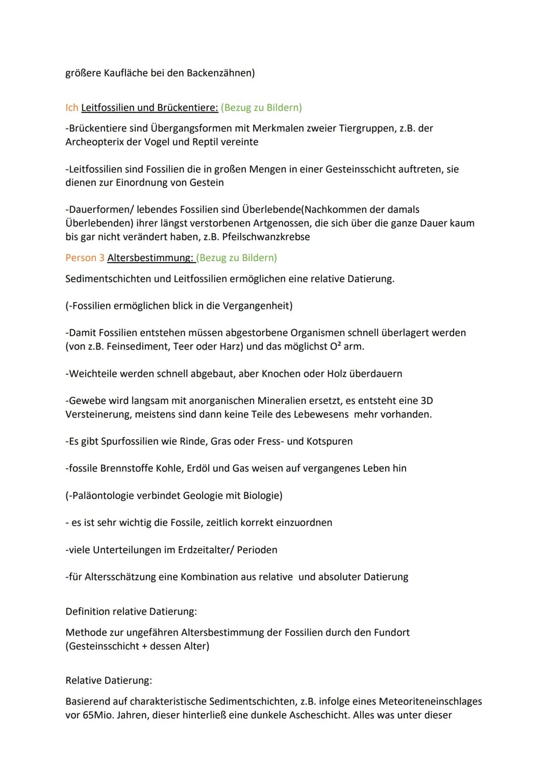 # Bio Paläontologie Zusammenfassung:
Ich Paläontologie- was ist das eigentlich?: (Kurs fragen)
Paläontologie ist die Wissenschaft, die sich