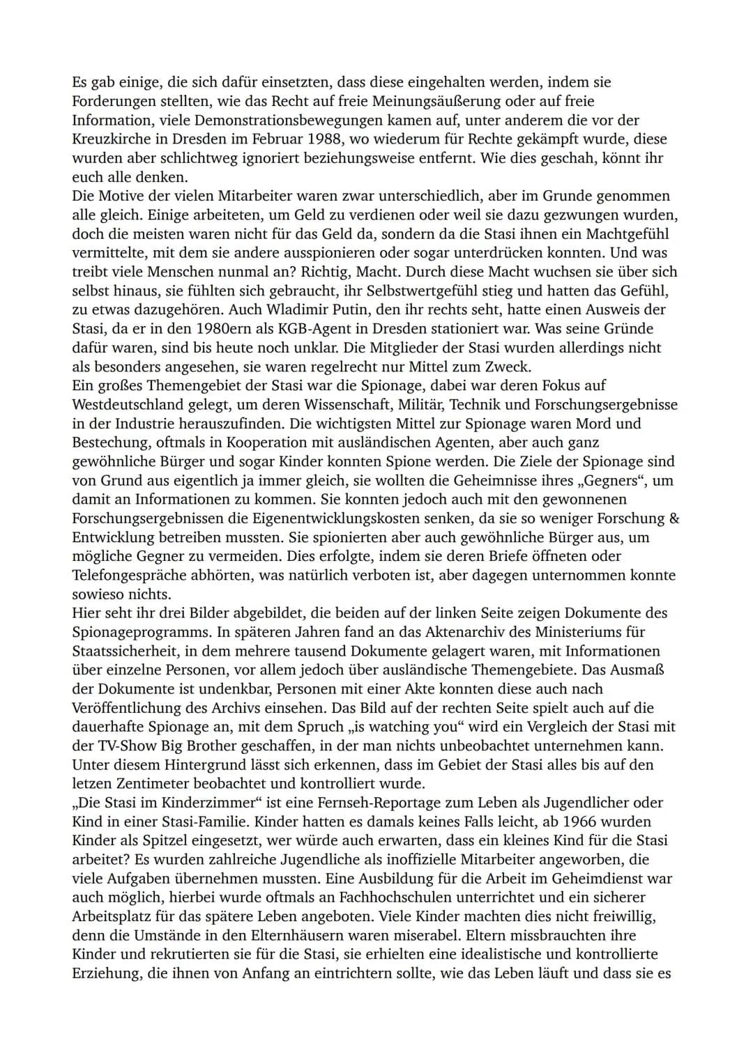 # Stasi - Ministerium für Staatssicherheit (Fließtext)
Hallo zusammen, ich habe eine kleine Präsentation zum Thema Stasi vorbereitet. Viell