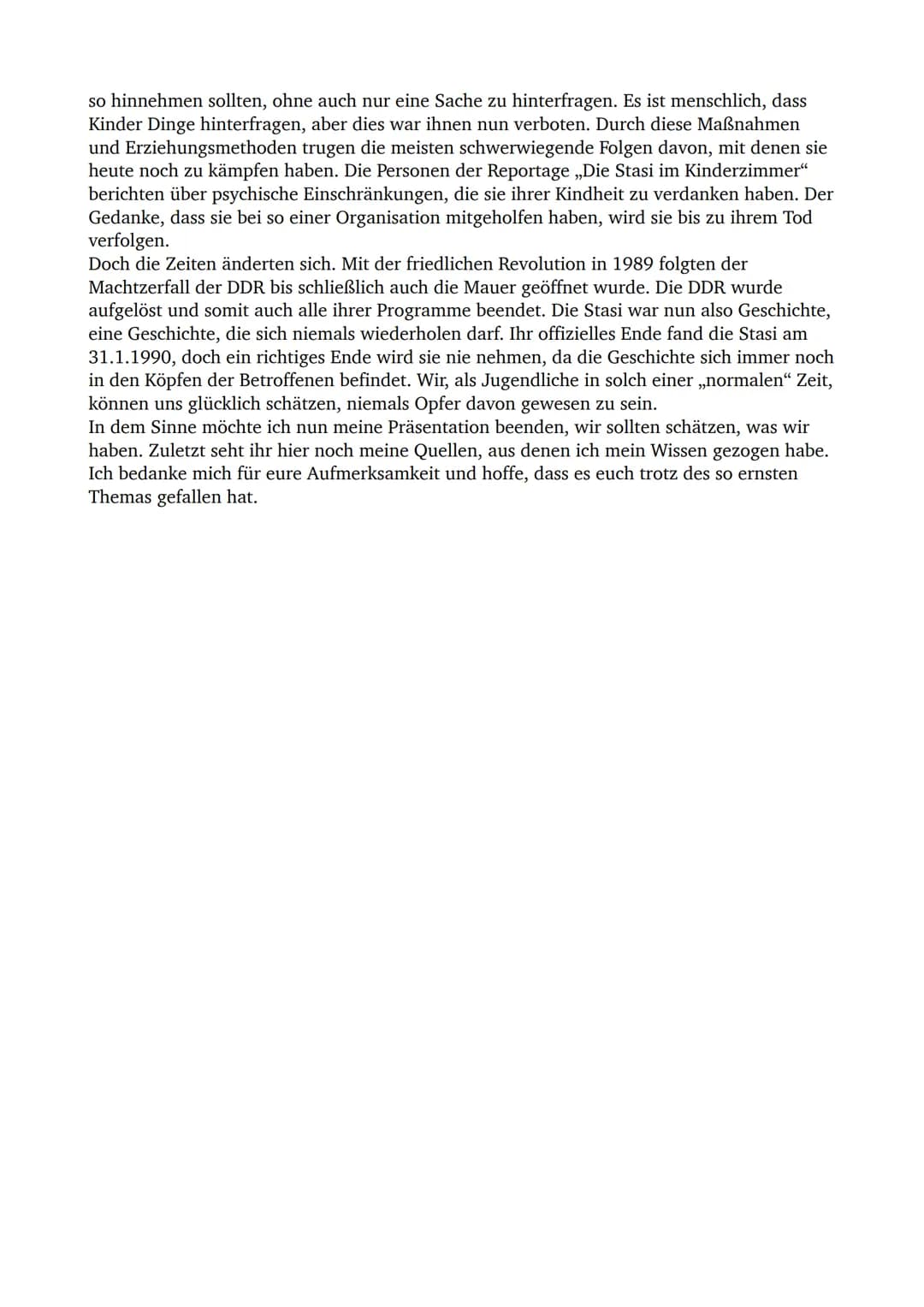 # Stasi - Ministerium für Staatssicherheit (Fließtext)
Hallo zusammen, ich habe eine kleine Präsentation zum Thema Stasi vorbereitet. Viell
