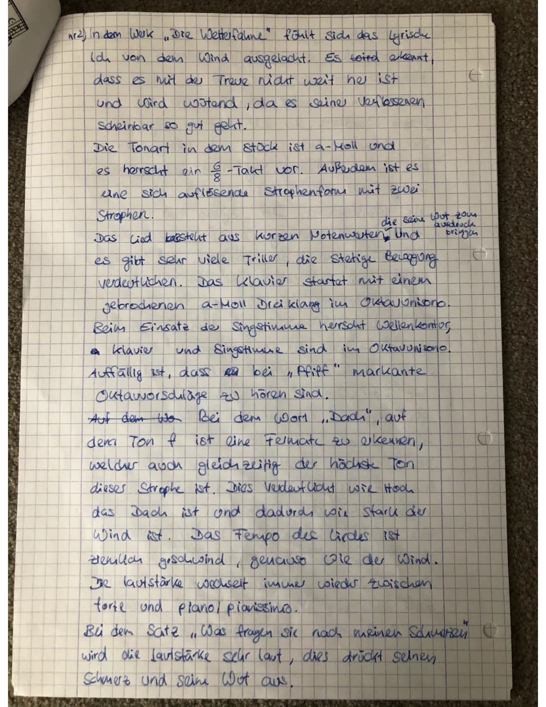 Arz) in dem Werk "Die Wetterfahne" fühlt sich das Lyrische
Ich von dem Wind ausgelacht. Es wird erkannt,
dass es mit der Treue nicht weit he