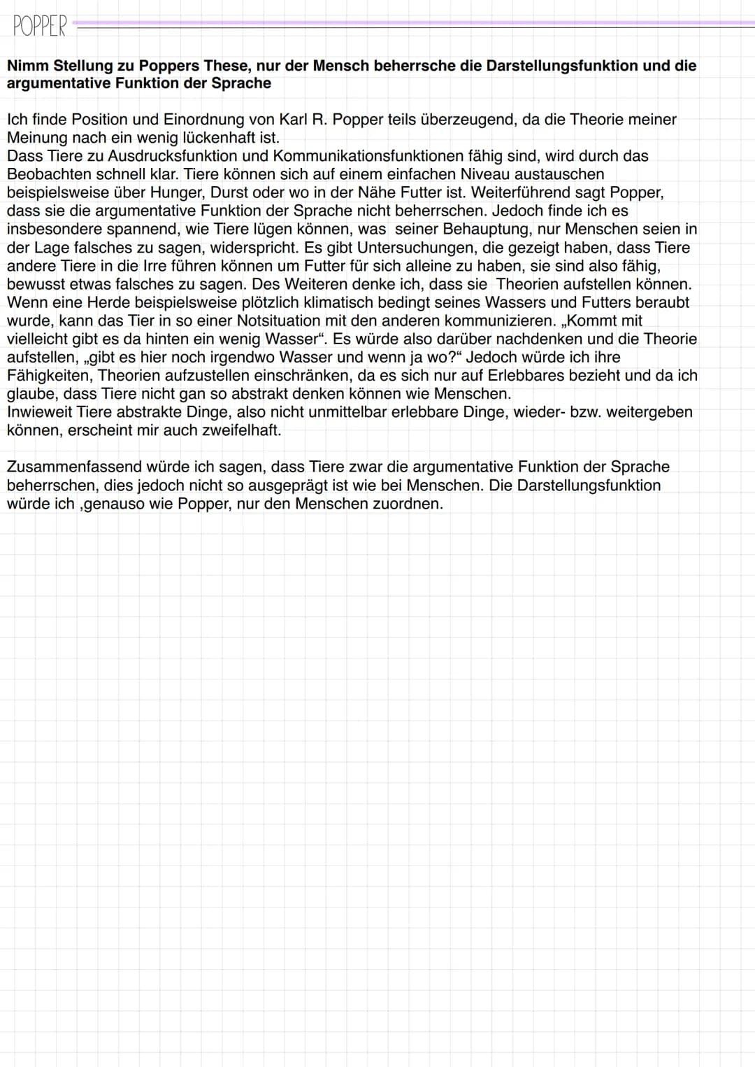 PL EF
Anthropologie
Stöckmann
19.02.21
# Ist Sprache ein Alleinstellungsmerkmal des Menschen?
## Arbeitsauftrag:
Untersuche, worin nach Pop