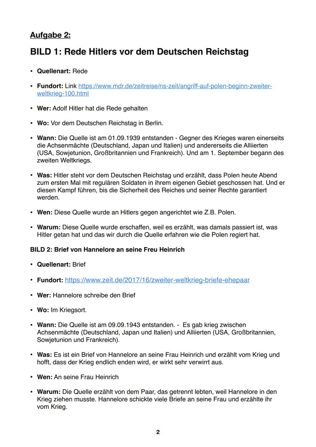 # 1. Schritt: Aufgabe 2:
## 2. Weltkrieg Zusammenfassung 1939-1945
### Kriegsbeginn 2. Weltkrieg:
Der 2. Weltkrieg war der bisher größte u