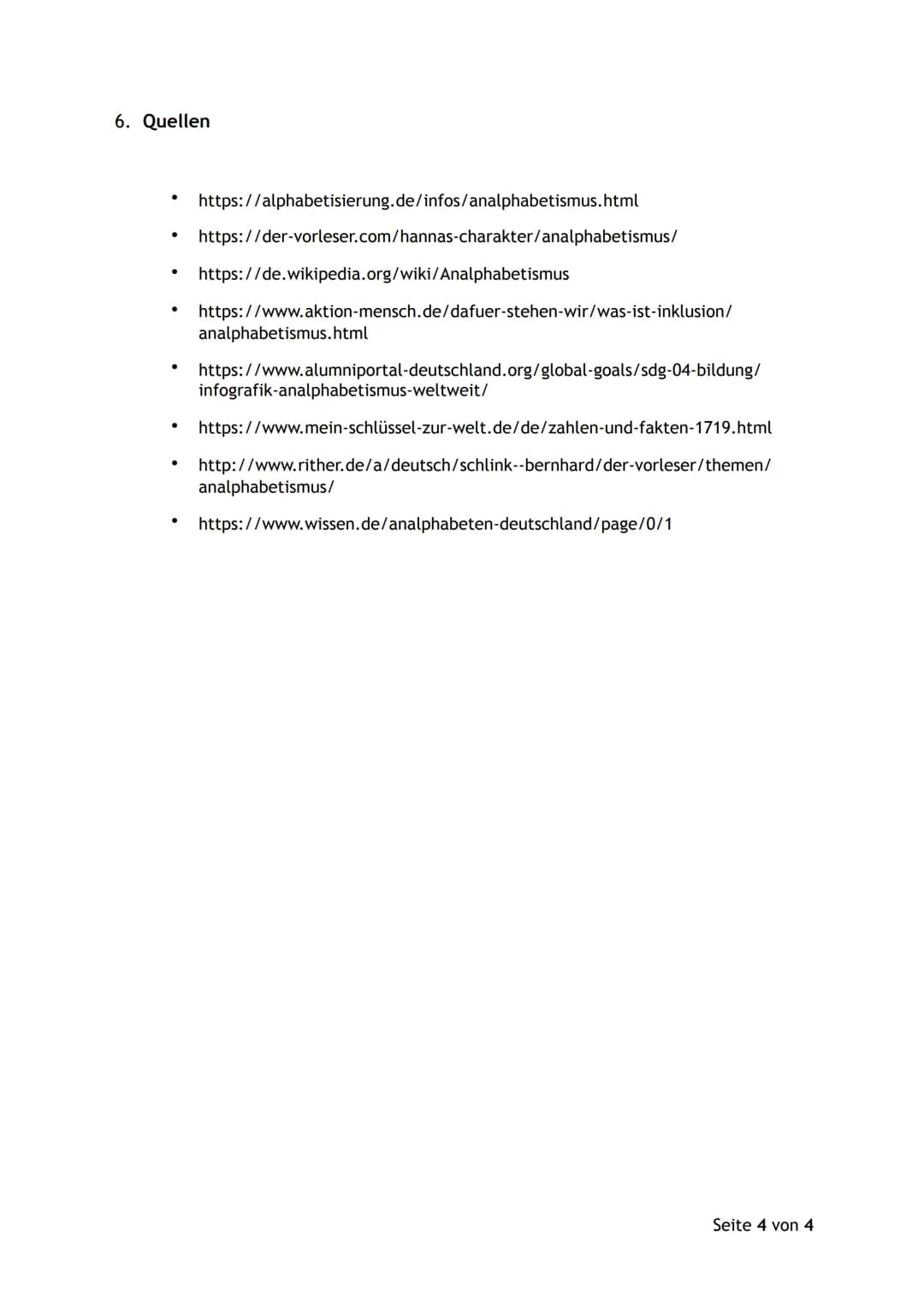 Analphabetismus
Gliederung
1. Definition
2. Differenzierungen bei Analphabeten
2.1. Primärer Analphabetismus
2.2. Sekundärer Analp