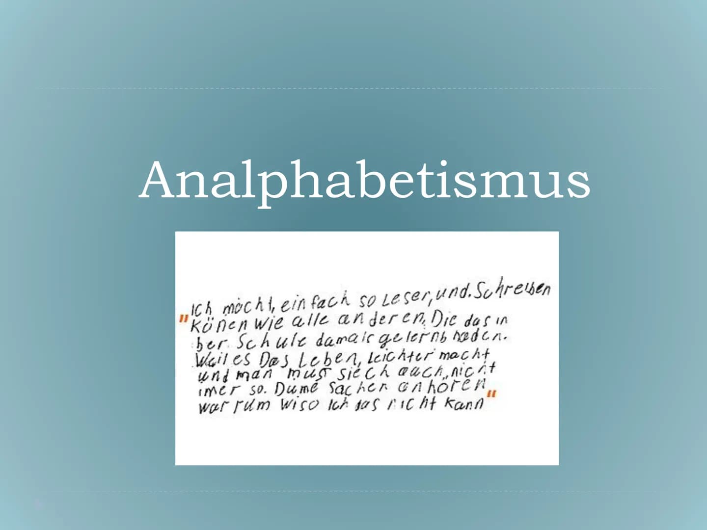 Analphabetismus
Gliederung
1. Definition
2. Differenzierungen bei Analphabeten
2.1. Primärer Analphabetismus
2.2. Sekundärer Analp