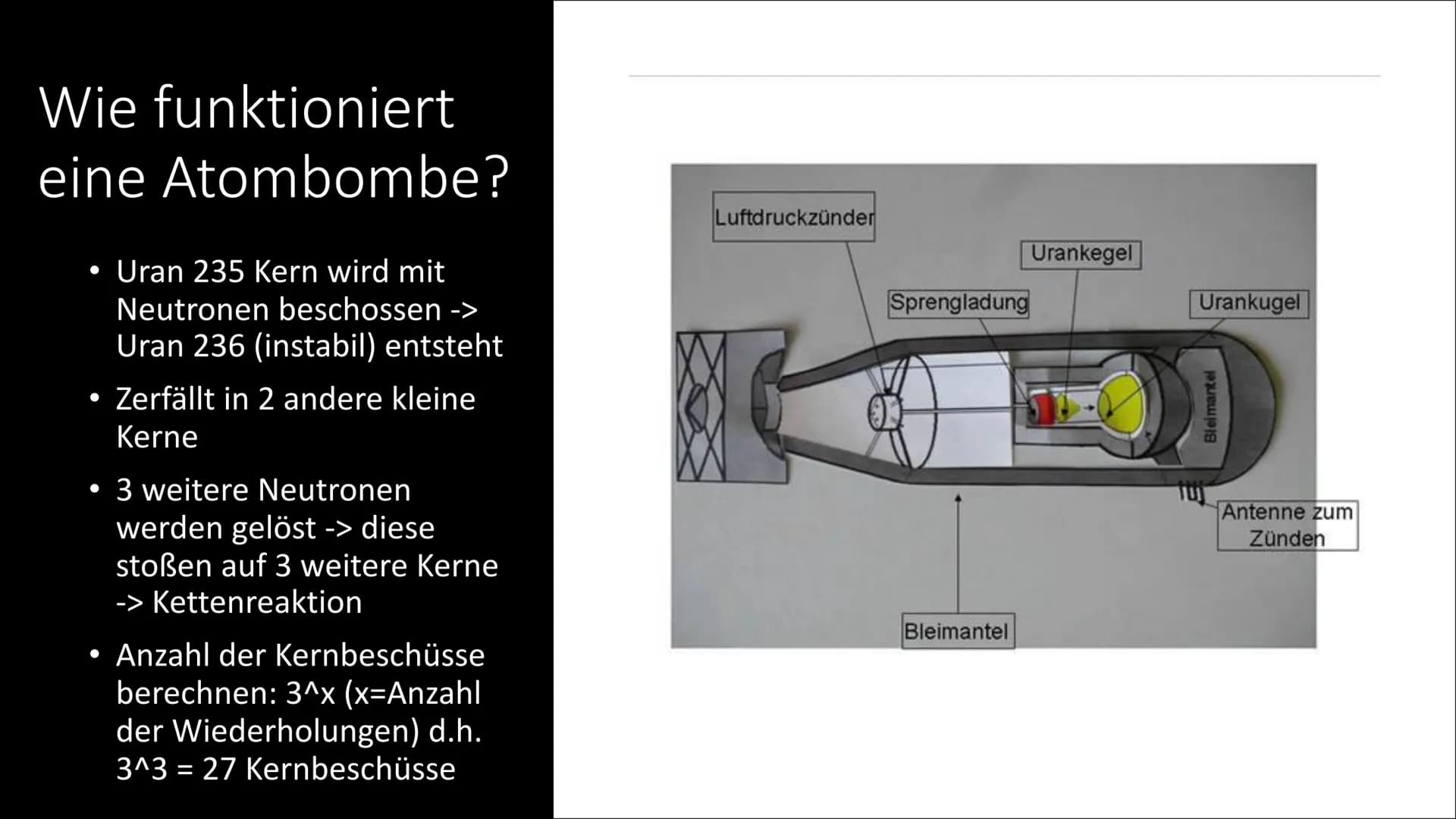 # Präsentation
Montag, 14. Dezember 2020 00:58
## Bau der ersten Atombombe in Amerika
Gliederung:
* Einsteins Brief
* Manhatten-Projekt
*