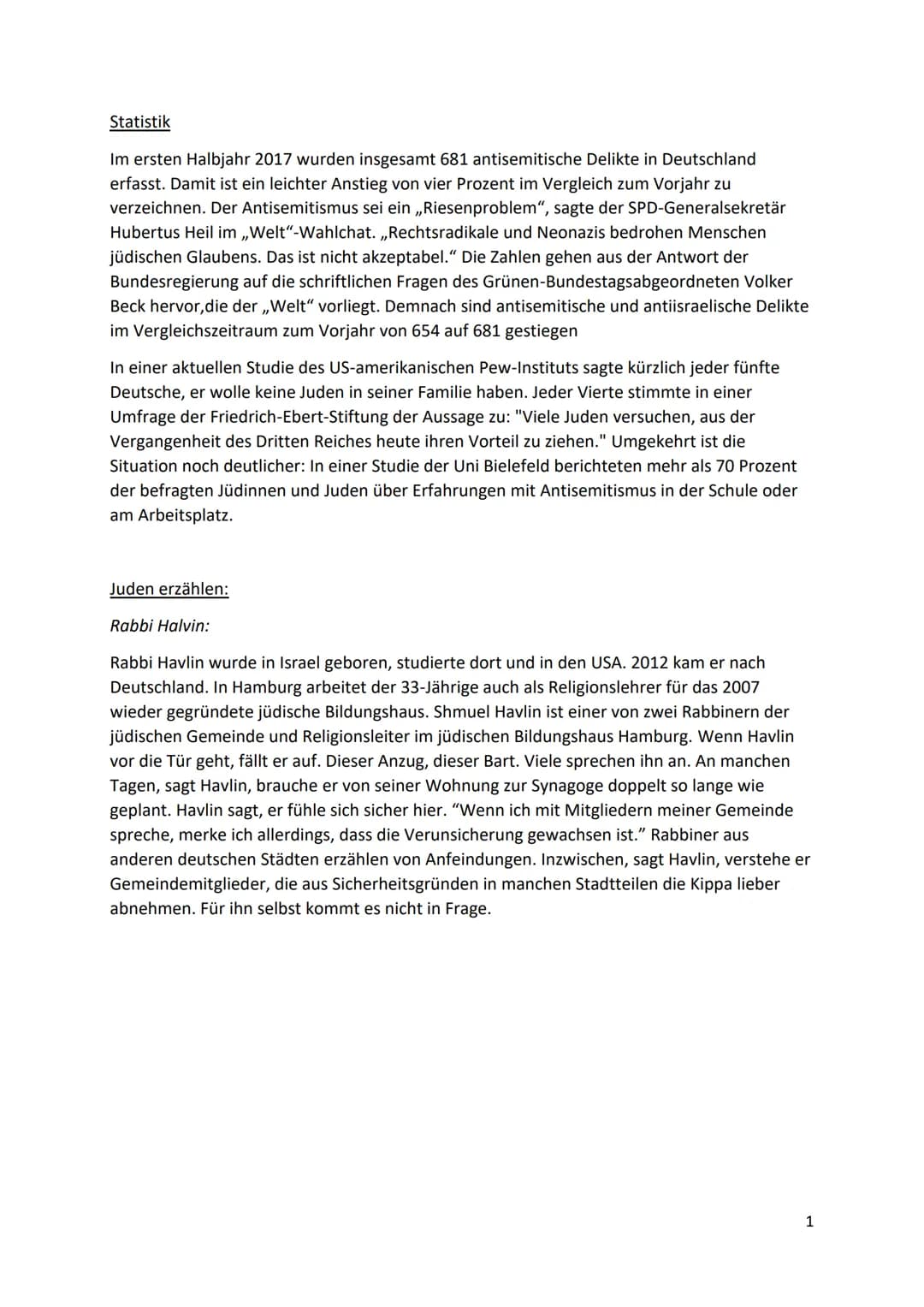 # Antisemitismus und Rassismus in der heutigen Zeit
## Vorfälle:
- Im April 2018 beschimpften und attackierten zwei Arabisch sprechende Mä
