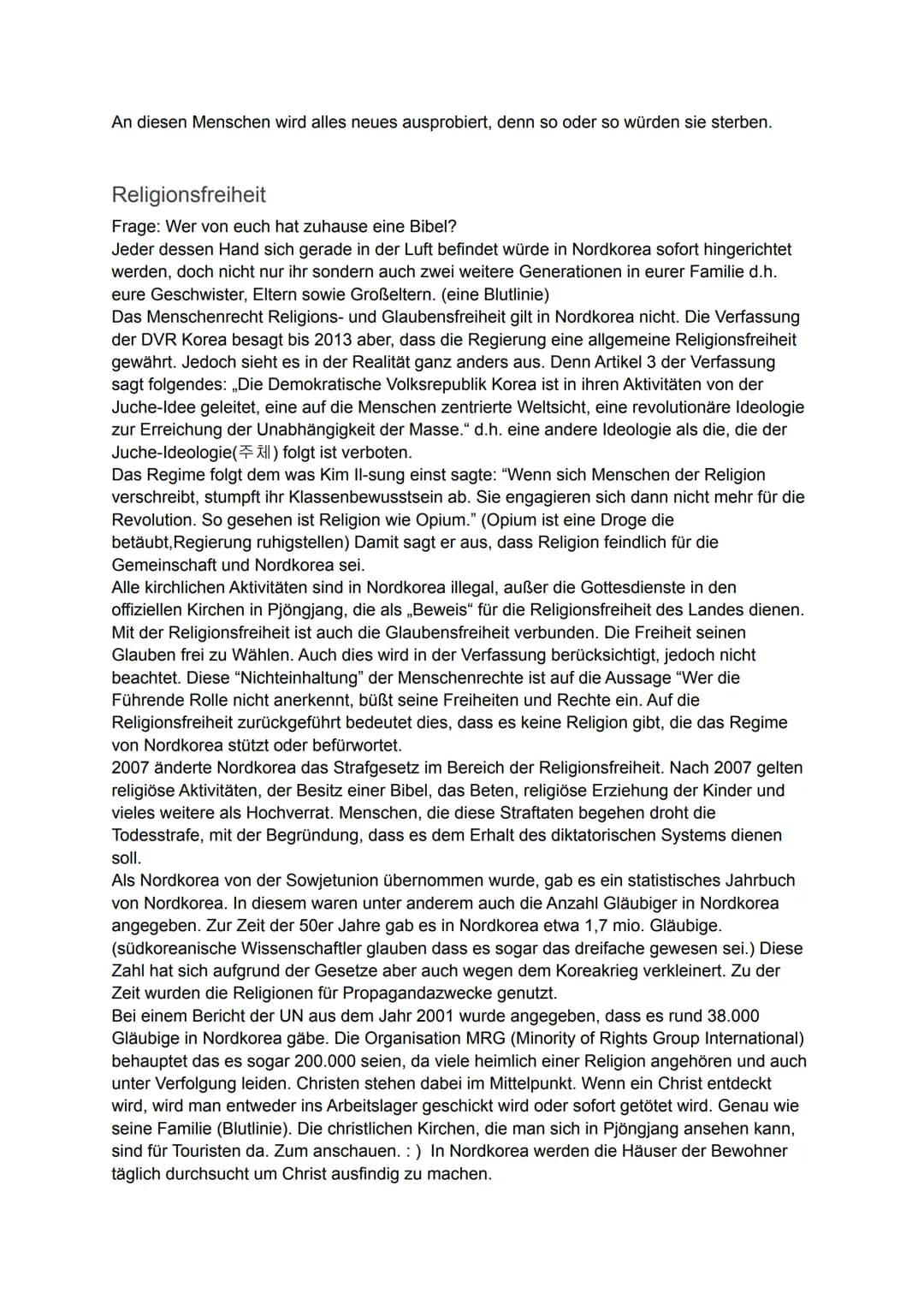 Gliederung:
- Karikatur
- Überleitung
- Geschichte
- Überleitung
- Menschenrechtssituation in Nordkorea
- Recht auf Leben und Freiheit
-