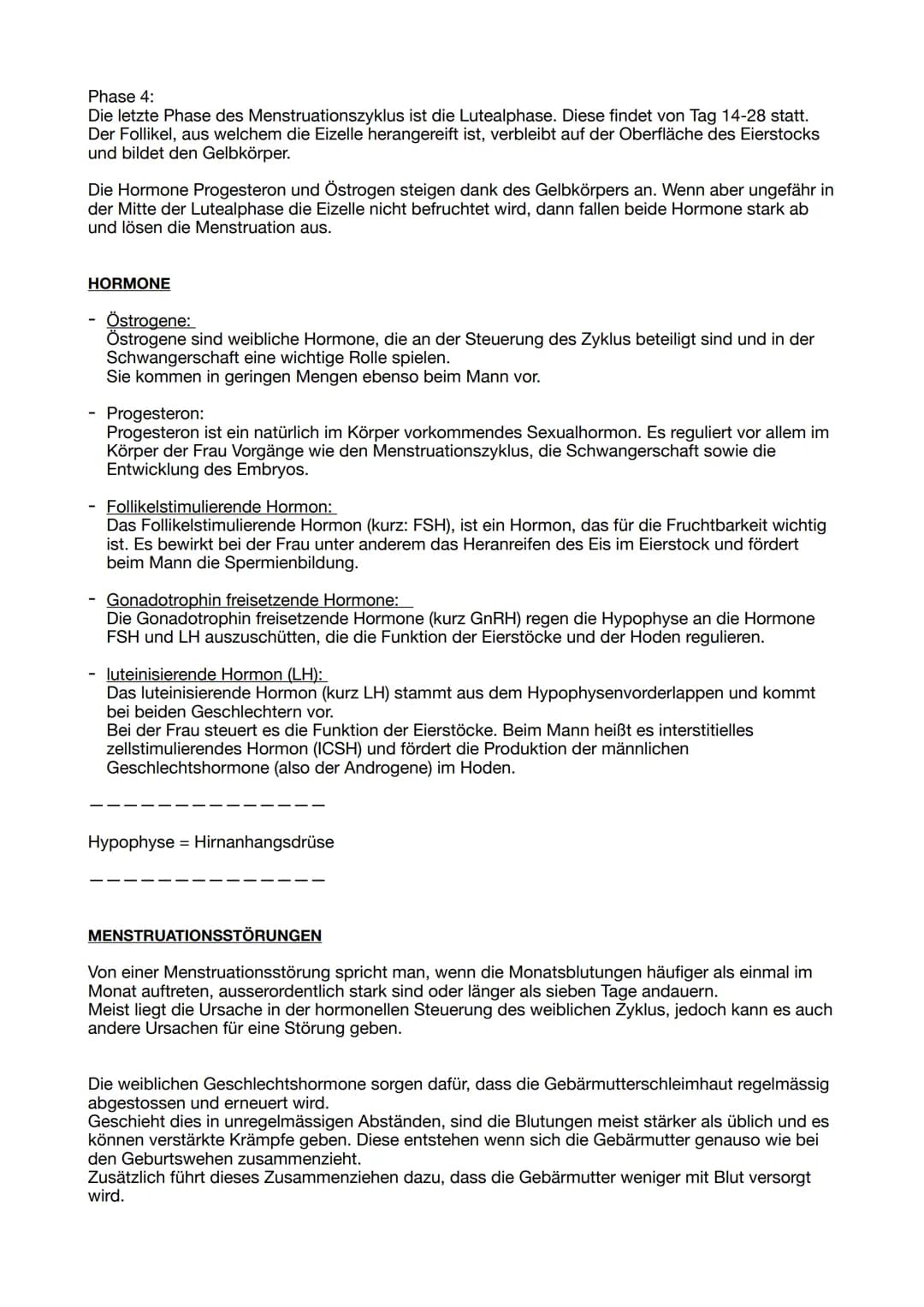 # Handout Periode
## Definition:
Die Periode ist eine Blutung die in der Pubertät mit der Menarche (= 1. Periode) einsetzt und in den
Menop