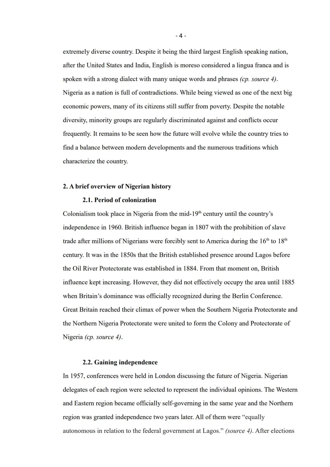 Nigeria after Independence
Challenges of an African Nation
Karlotta Jesse
Englisch Leistungskurs
Fr. Heintz
02. März 2020 # List of contents