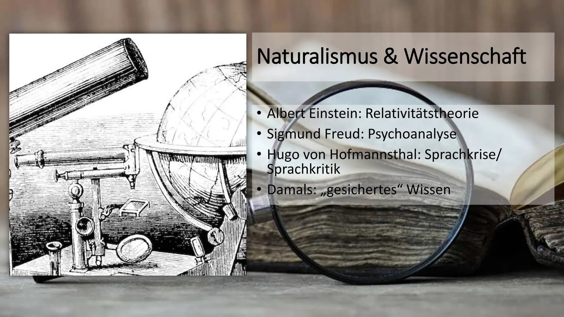 Janine Fleischer
# Naturalismus Epoche
## Definition
* lat. Natura: „Natur"
* Zwischen 1880 und 1900
* Naturalismus = detaillierte Darstellu