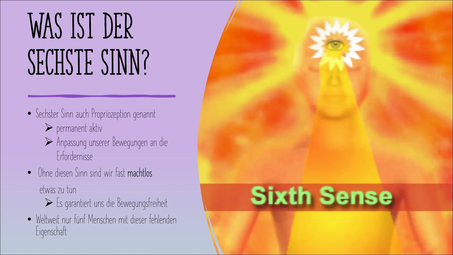 # UNSER SECHSTE SINN --- DIE PROPRRIOZEPTION
Der Tastsinn, der Gehörsinn, der Geruchssinn, der Geschmackssinn, das Sehvermögen.
Wir nehmen u