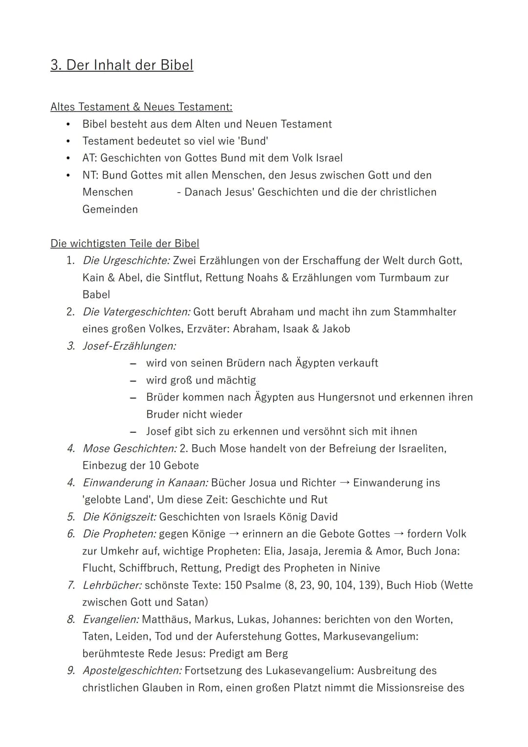 # 4. Textgattungen in der Bibel
Mythen:
* erzählt von Urzeitlichen Vorgängen zwischen Göttern, übernatürlichen Mächten, Helden und Menschen