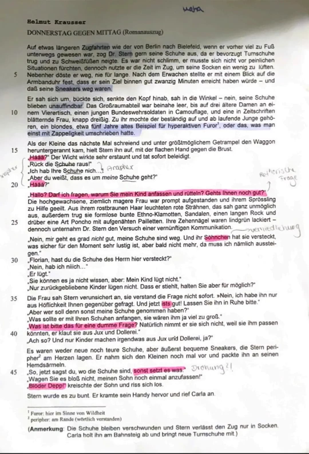 deutlich machen, dass ihre
Argumente zur Verteidigung
Ihres Sohnes völlig sinnlos
sind.
R
z
Dr. Stern liegen seine Schuhe
sehr am Herzen. Da