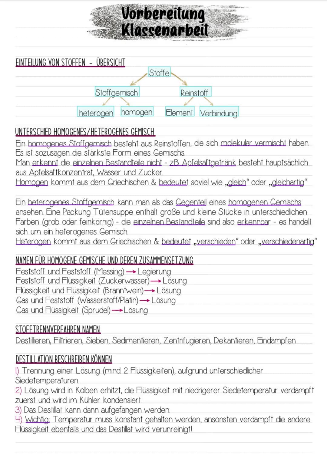 Stofftrennverfahren, Stoffeigenschaften, Destillation, Aggregatzustände – Seite 2