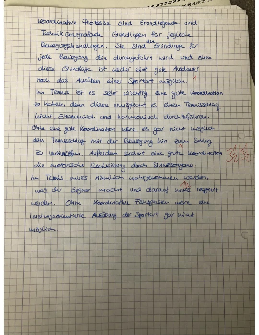 b) Die Reaktionsgeschwindigkeit, also die Geschwindiglait
vom Auftreten eines Signals bis zur ersten
Muskel Kontraletion. Dies ist Abhängig