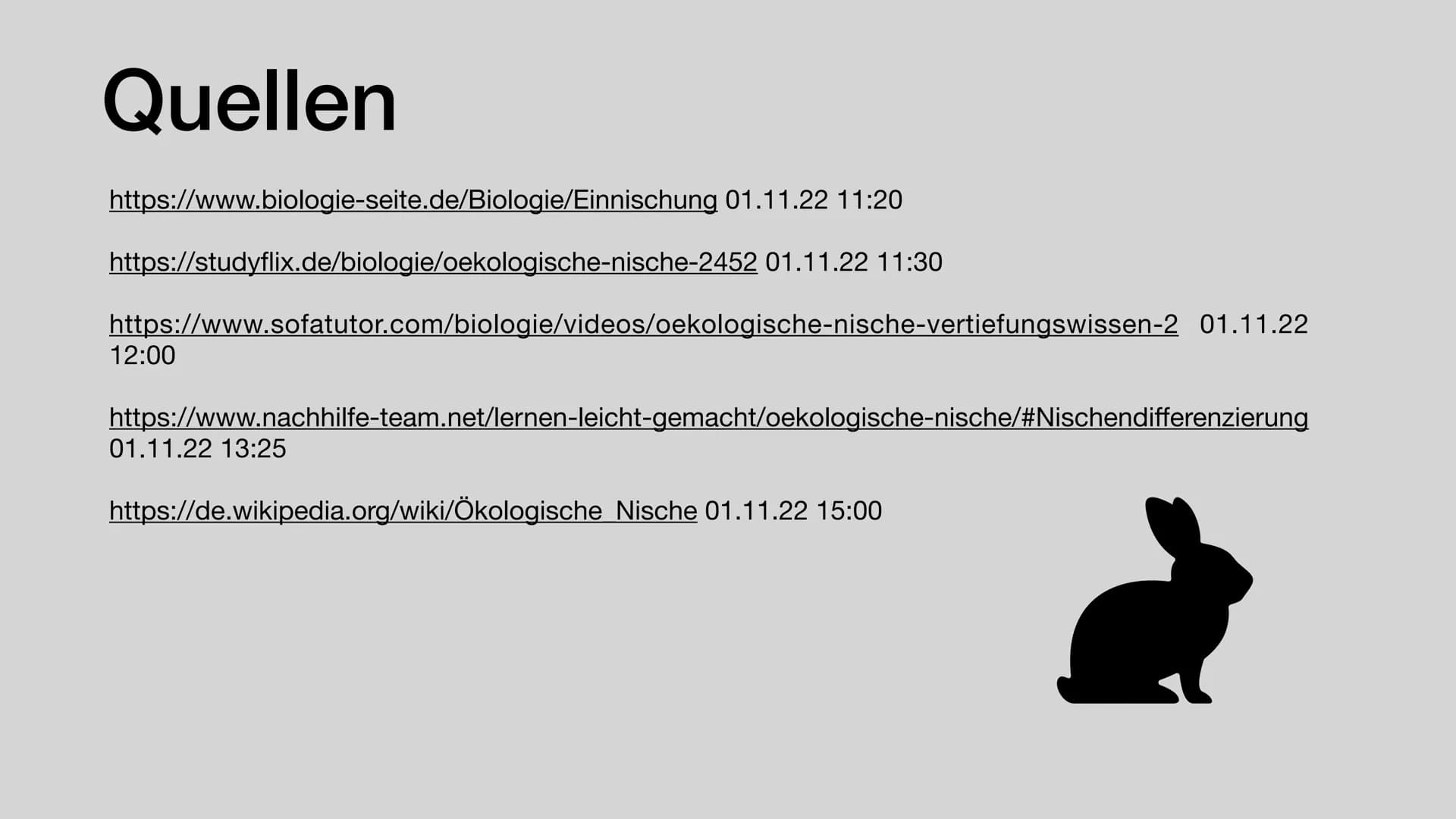 Ökologische
Nische
Hannah
Schmitt,BI1,Shf
04.11.2022 # Gliederung
* Nischendefinition
* Nischenüberlappung/ Nischendifferenzierung
* Nische
