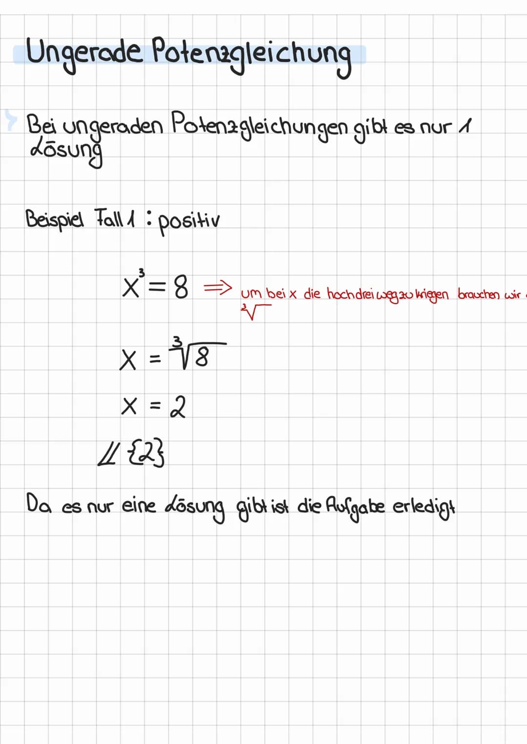 # Rationale Hochzahl
Die Zahl im Nenner als Hochzahl benutzen (potenzieren)
↳ keine negative Lösung erlaubt
Die 3 als hochzahl för
$x^{\fr