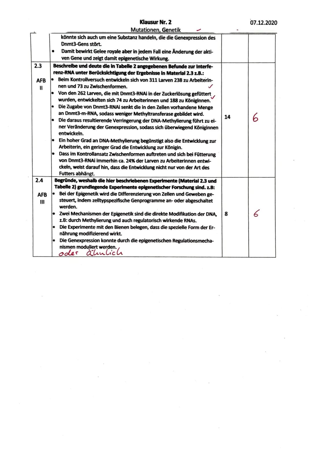 Klausur Nr. 2
Mutationen, Genetik
07.12.2020
Name:
Inhaltliche Leistung - Aufgabe 1: Achondroplasie
Name:
Anforderungen
Der Prüfling
Lösungs