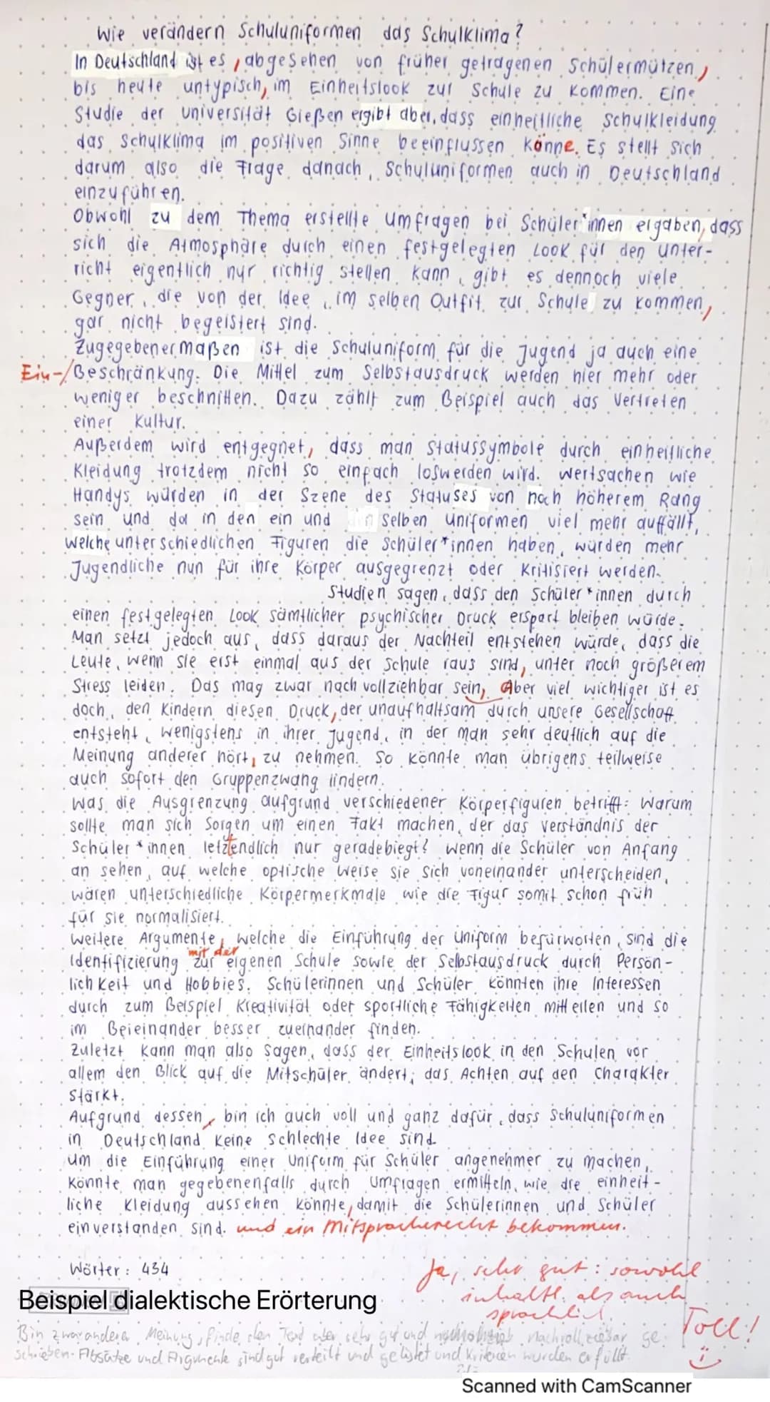 너
L
## Textanalyse Mona Müller
## Beispiel Text textegebunden
Mit der These, dass die Darstellung von Gewalt in Filmen eine enorme
Wirkung