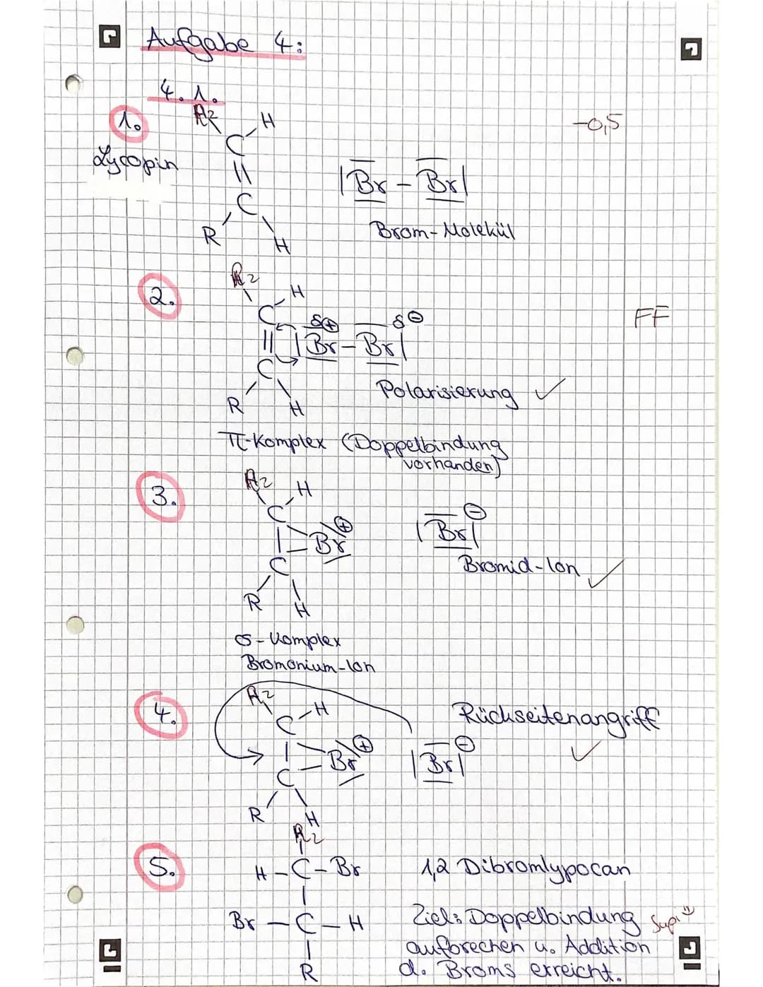 # Chemieklausur Kr. 1
18.11.21
## Aufgabe 1:
### 1.1.
- a) 2,3-Dimethylbutan celor 0,5
- b) 3-Ethyl-2,5-dimethylhexan ✓ 2
- c) Prop-1-en ✓