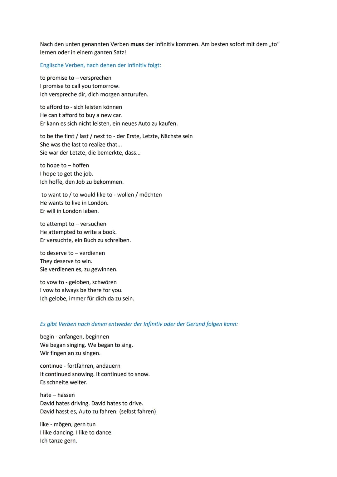# Englisch Grammatik: Das Gerund/Gerundium
## Anwendung:
Gerundium
Das Gerundium ist eine Verbform - funktioniert wie ein Nomen
Es sieht aus