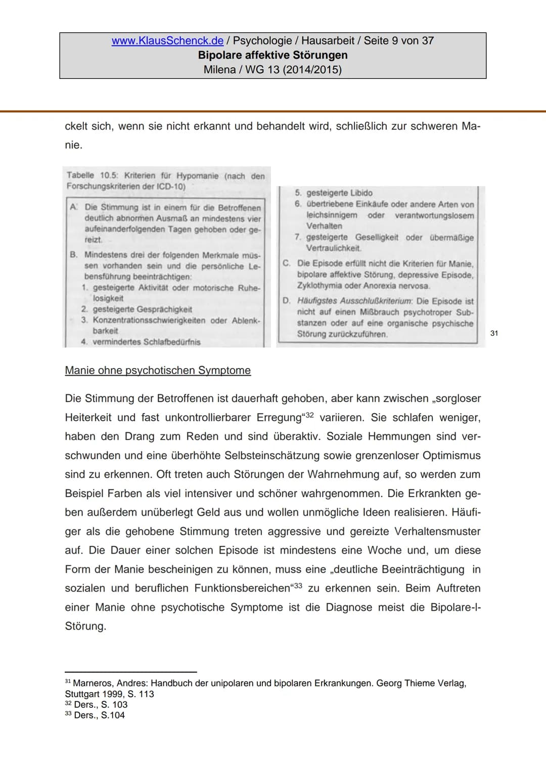 # BIPOLARE AFFEKTIVE STÖRUNGEN
- Verfasserin: Milena
- Fach: Psychologie
- Lehrer: Oberstudienrat Klaus Schenck
- Abgabetermin: 05.11.2014