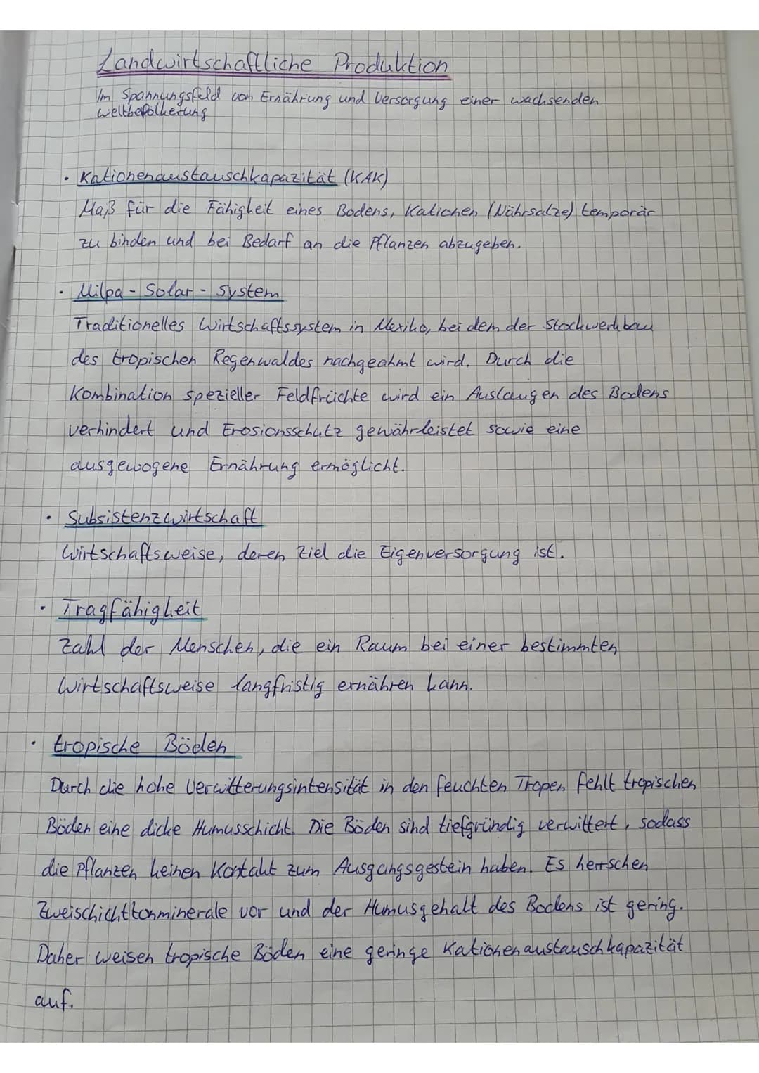 # Landwirtschaftliche Produktion
Im Spannungsfeld von Ernährung und Versorgung einer wachsenden
Weltbevölkerung
- Kationenaustauschkapazitä