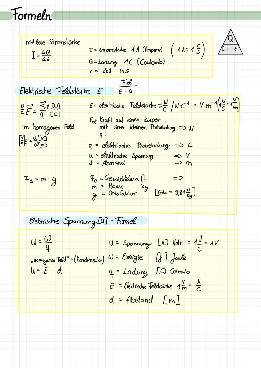 Zusammenfassung
Physik-klausuri
Ladungen 1. Elektrisches Feld-Elektrische Ladungen
●
Es gibt zwei verschiedene Arten von Ladungen: positive