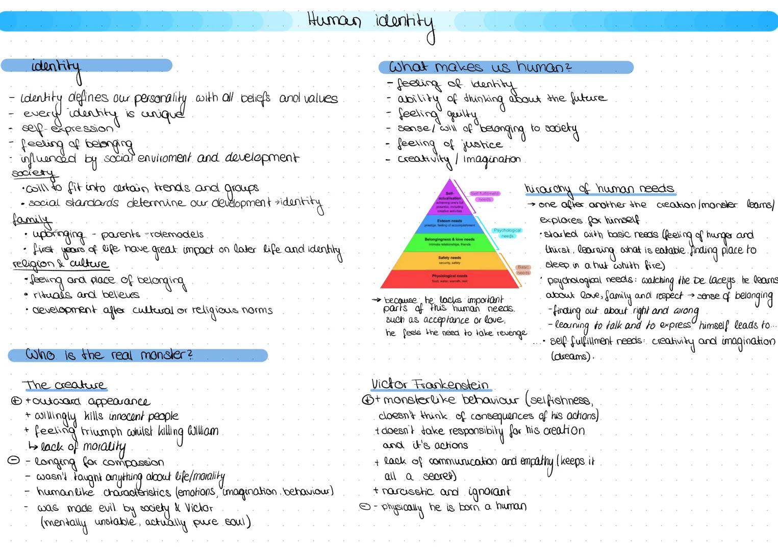 03- Frankenstein
Ethic of science
Human identity
Role of nature. Justine
for
his death
__gete blamed & executed
servant and adopted
william