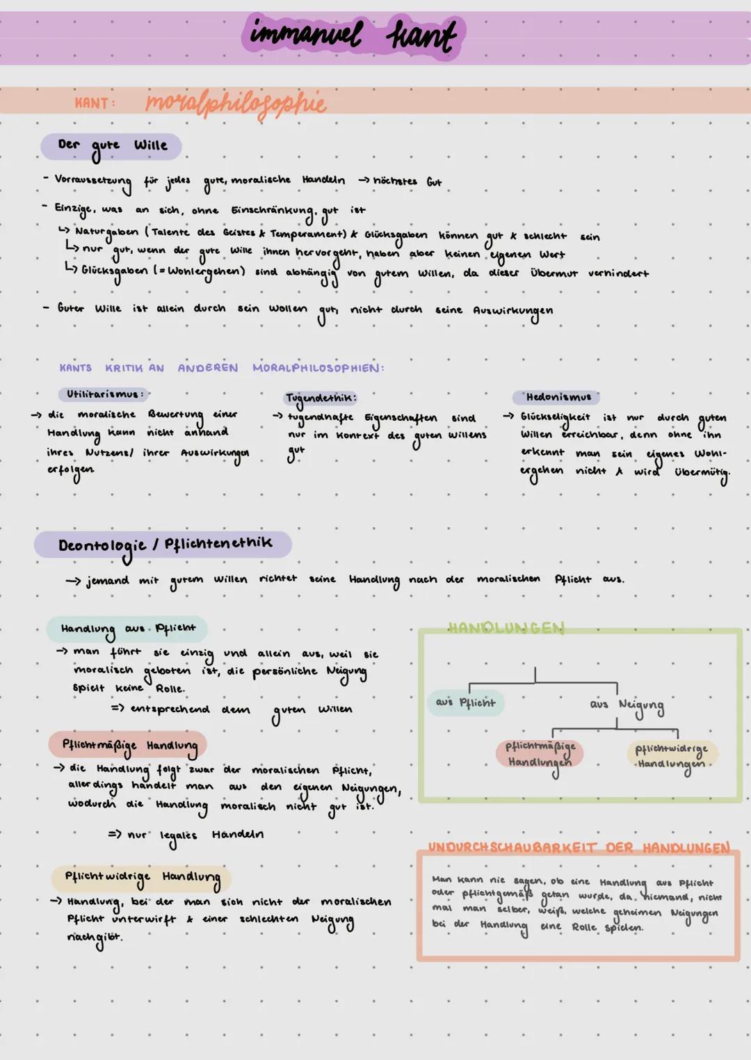 KANT:
Der
moralphilosophie
Wille
gute
-Vorraussetzung für jedes gute, moralische Handeln
Einzige,
4
was
→ die
ist
an sich, ohne
Einschränkun