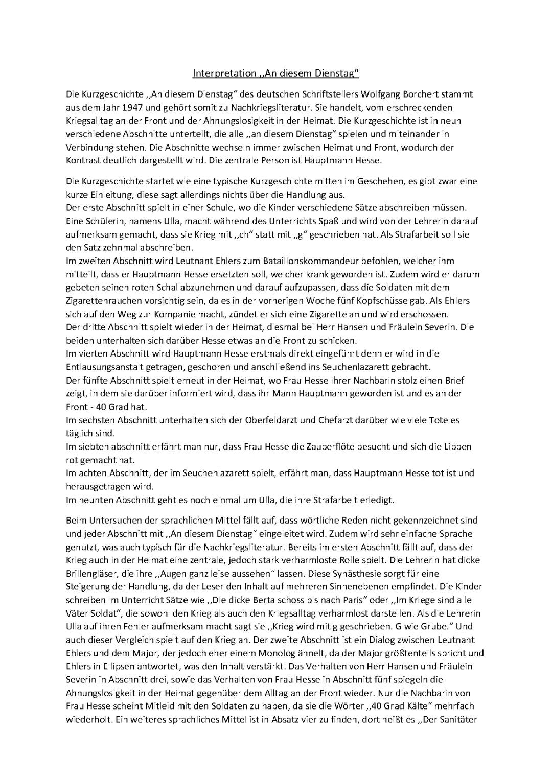 Interpretation An diesem Dienstag 🤓📖