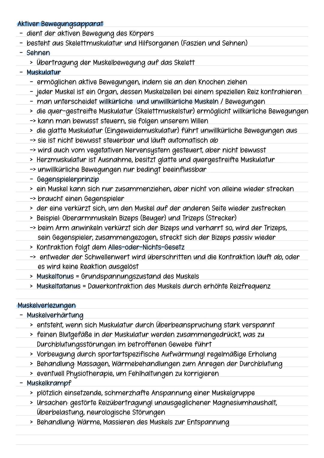 # Bewegungsapparat
- ist ein komplexes Organsystem des menschlichen Körpers, welches der Sicherung der
Körpergestalt, der Körperhaltung und