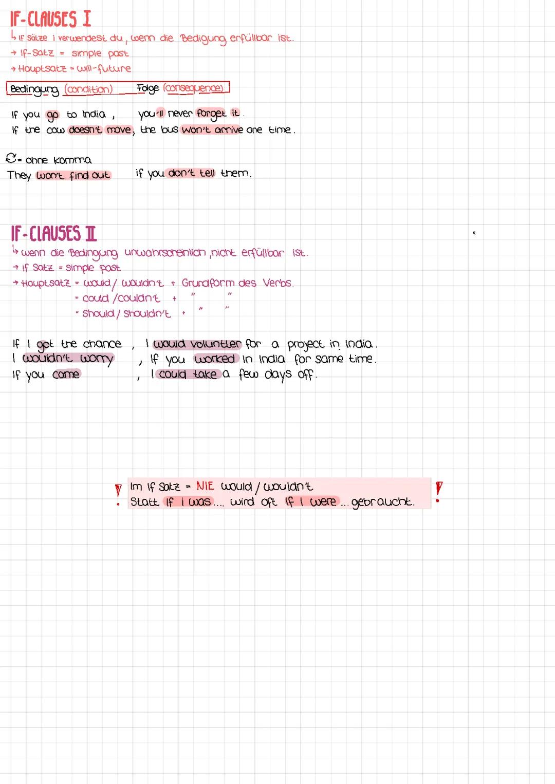 If-clauses Typ 1 und 2