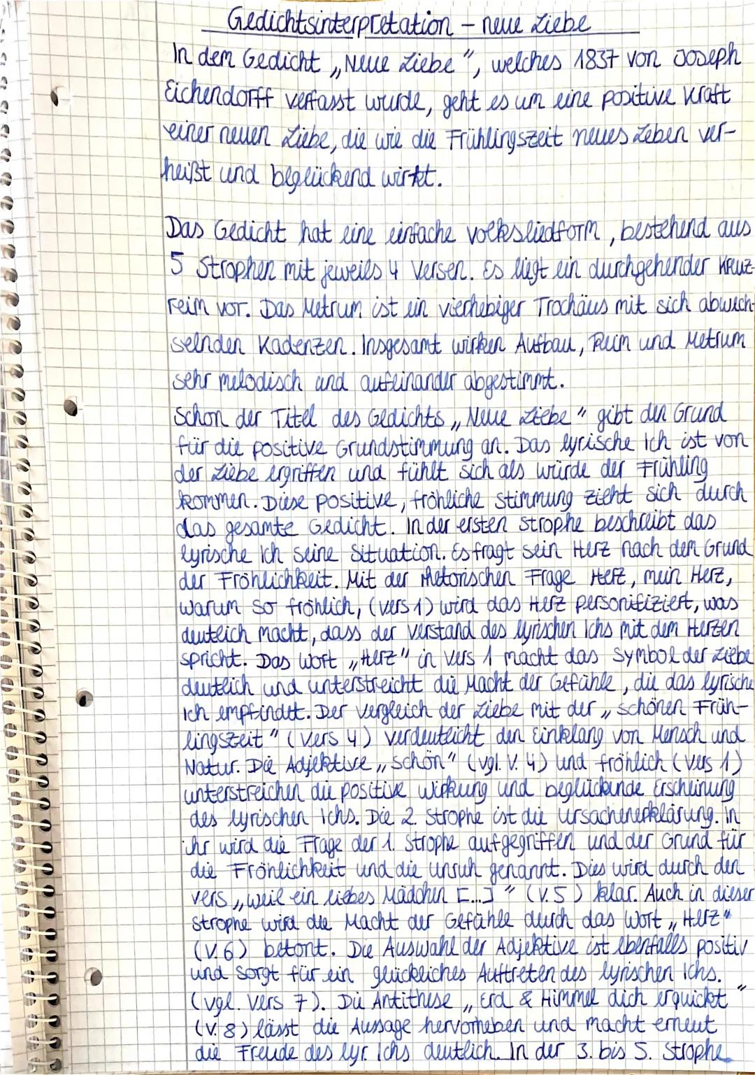 Gedichtsinterpretation - Neue Liebe