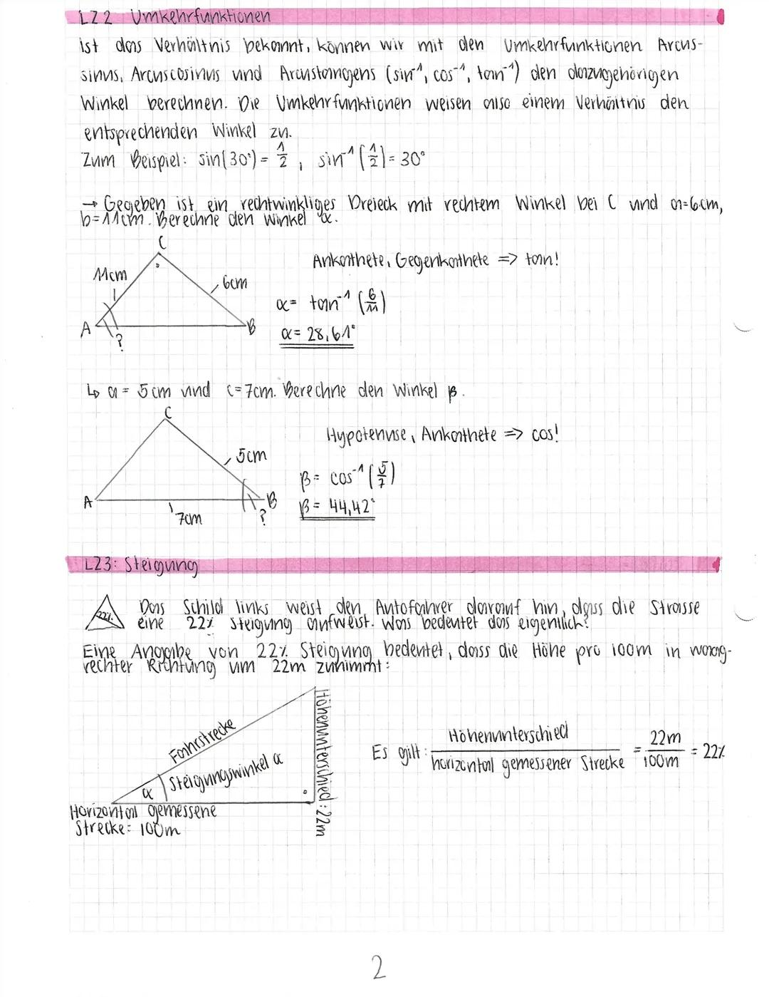 # TRIGONOMETRIE
24.02.2021
1.2.1. Berechnungen im rechtwinkligen Dreieck
Ein rechtwinkliges Dreieck bestent ans drei Seiten, eine davon i