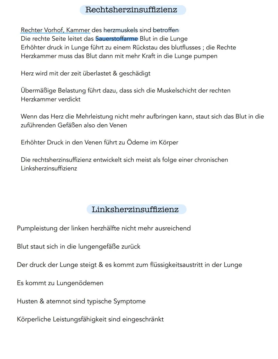 Herzinsuffizienz
Körper hilft sich selber durch vasokonstriktion (stellt Gefäße eng/ Blutdruck steigt an)
Harnproduktion wird unterdrückt
He