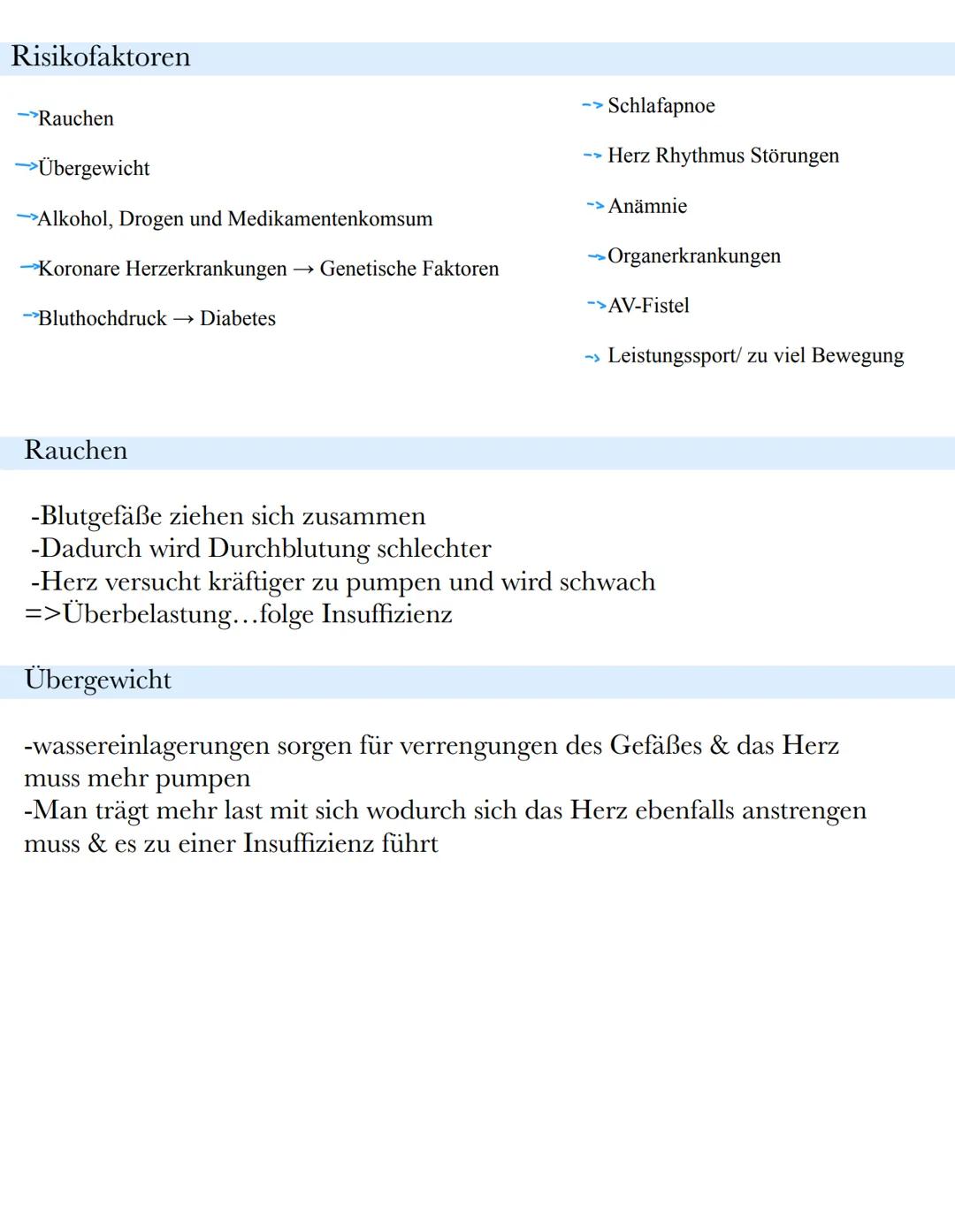Herzinsuffizienz
Körper hilft sich selber durch vasokonstriktion (stellt Gefäße eng/ Blutdruck steigt an)
Harnproduktion wird unterdrückt
He