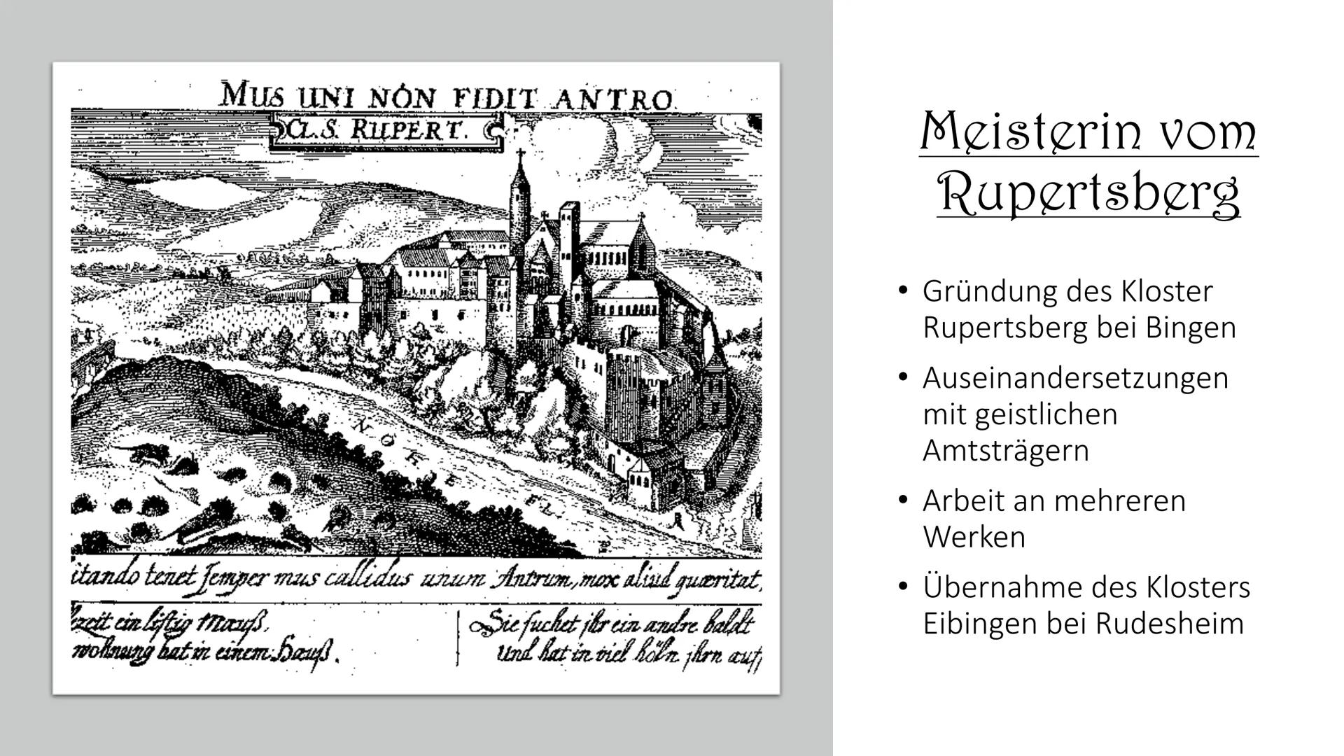 # SAINT
HILDEGARD
von BINGEN
Hildegard von
Bingen # Inhaltsverzeichnis
* Steckbrief
* Kindheit
* Beginn der öffentlichen Wirksamke