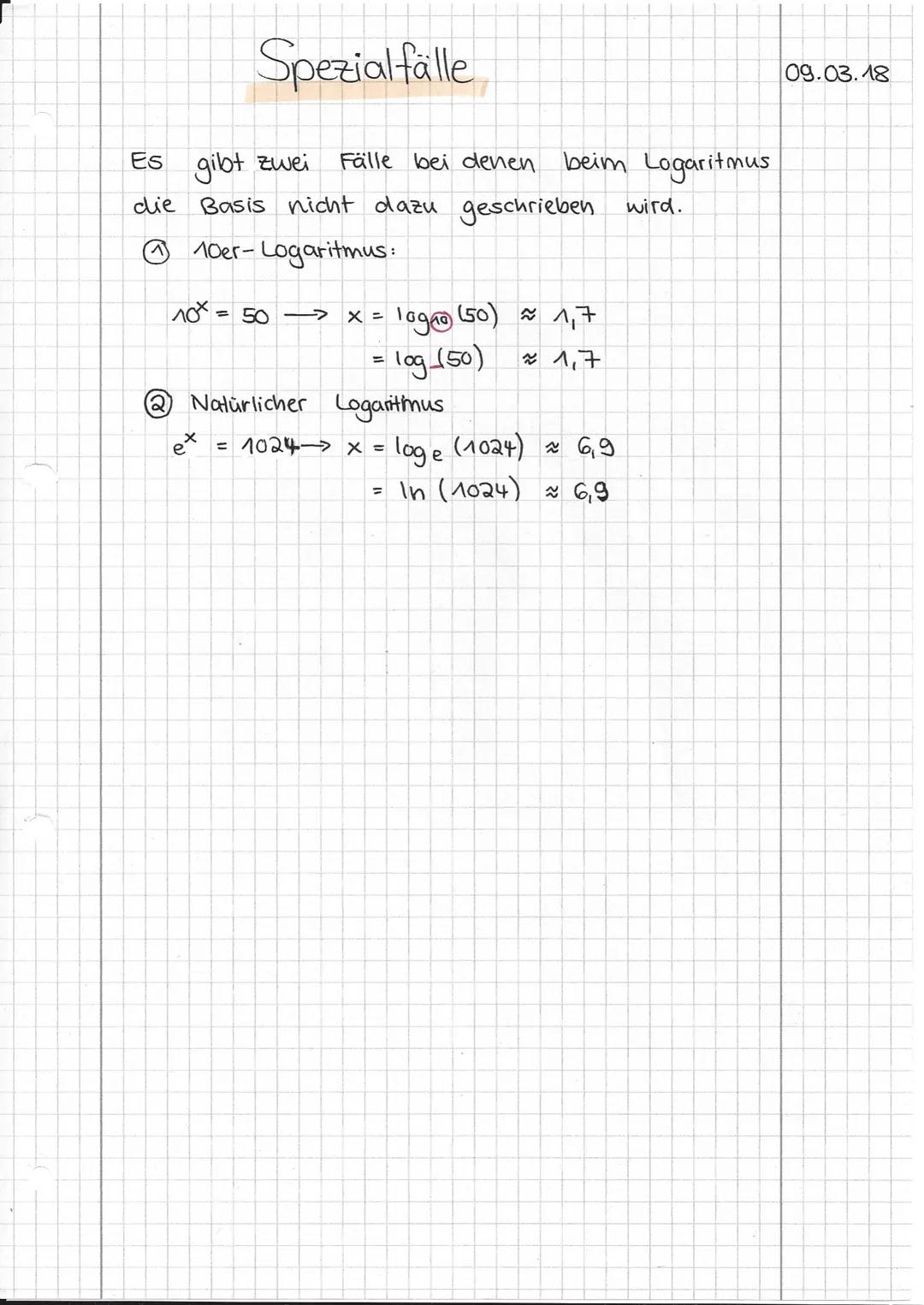 II.2. Exponentialgleichungen u. Logarithmus
08.03.18
Nach wie vielen Jahren habe ich 130€, wenn
ich 100€ ZU 5% Zinsen anlege?
Führt auf eine