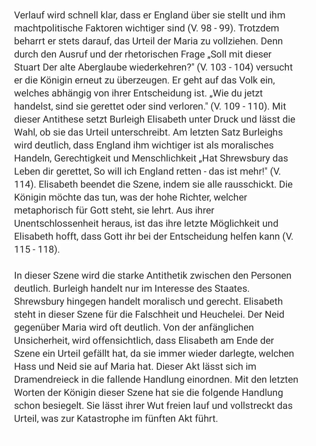 # Interpretation „Maria Stuart" Szene 4/9 (Ausschnitt)
Das Trauerspiel „Maria Stuart" von Friedrich Schiller stammt aus
dem Jahre 1800. Eli