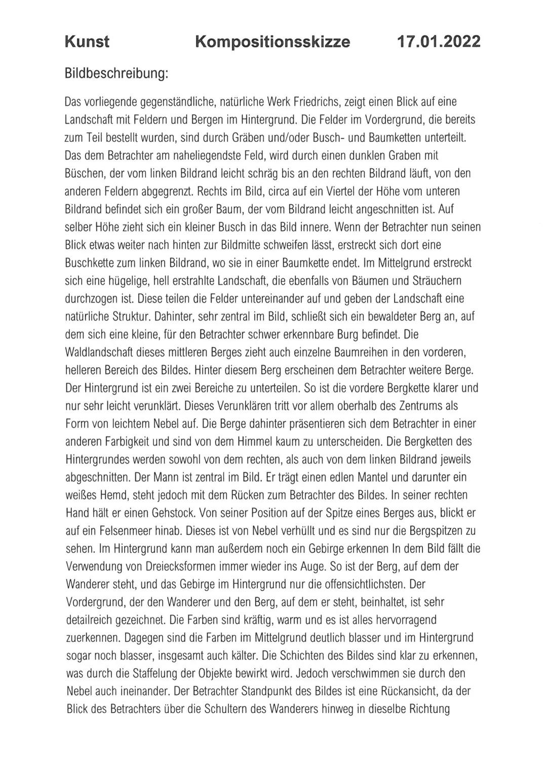 Kunst
Kompositionsskizze
Caspar David Friedrich Der Wanderer über dem Nebelmeer (1818)
Daten:
17.01.2022
Das Bild, ,,Der Wanderer über dem N